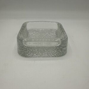 Iittala Finland Riite Glass Candle Holder Timo Sarpaneva Square Dish Ashtray